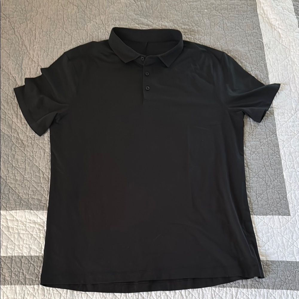 Lululemon Athletica Black Evolution Polo Shirt Short Sleeve